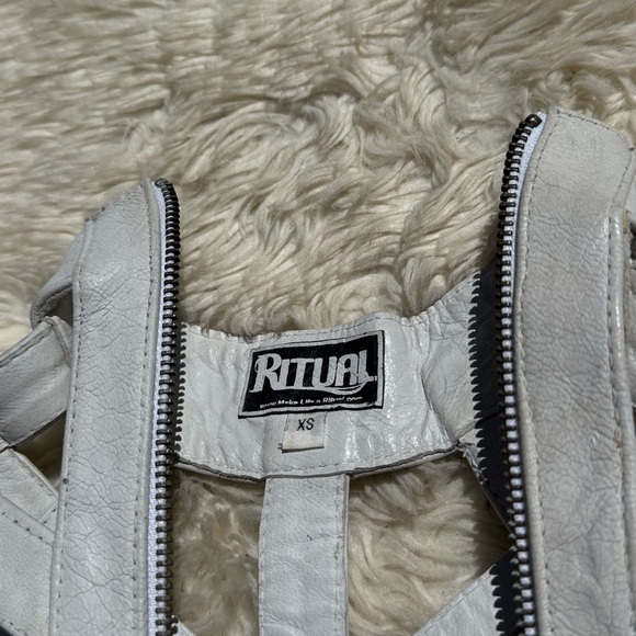 Ritual Fashion White Leather Cage Harness Dress - Size XS - Picture 6 of 8